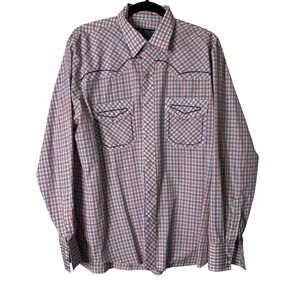 Napole Shirt Mens‎ Large Western Pearl Snap Back Yoke Contrast Stitch Cowboy